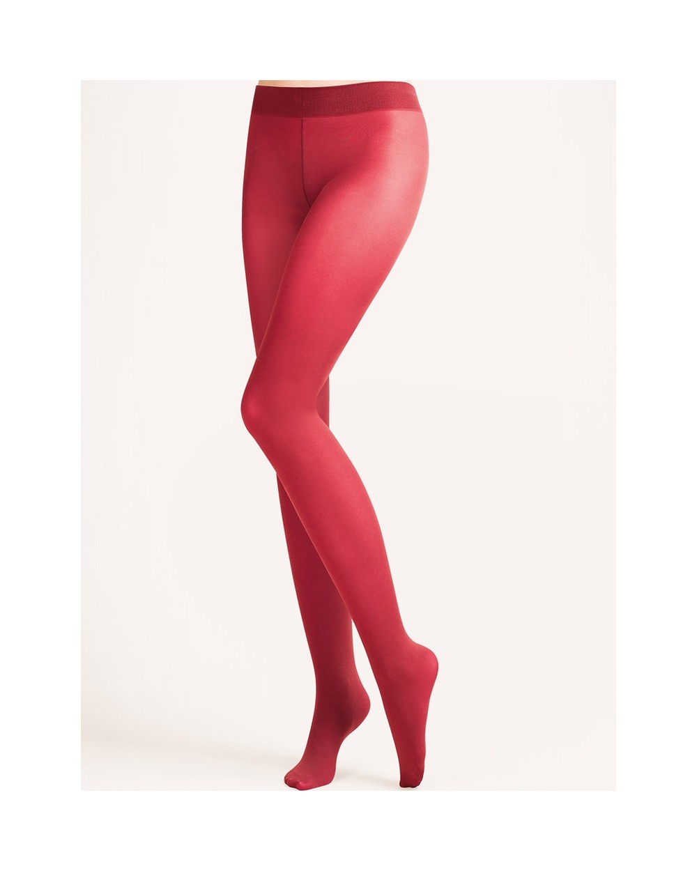 Collant taille basse rouge carmin