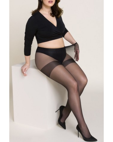 Collant grande taille renforcé noir 15den